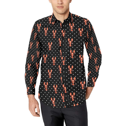 Lobster Print Design LKS401 Men's Long Sleeve Dress Shirt