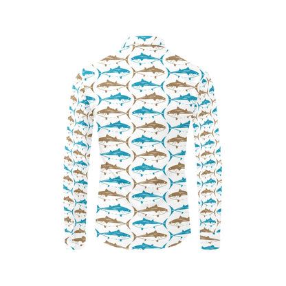 Tuna Fish Print Design LKS301 Men's Long Sleeve Dress Shirt
