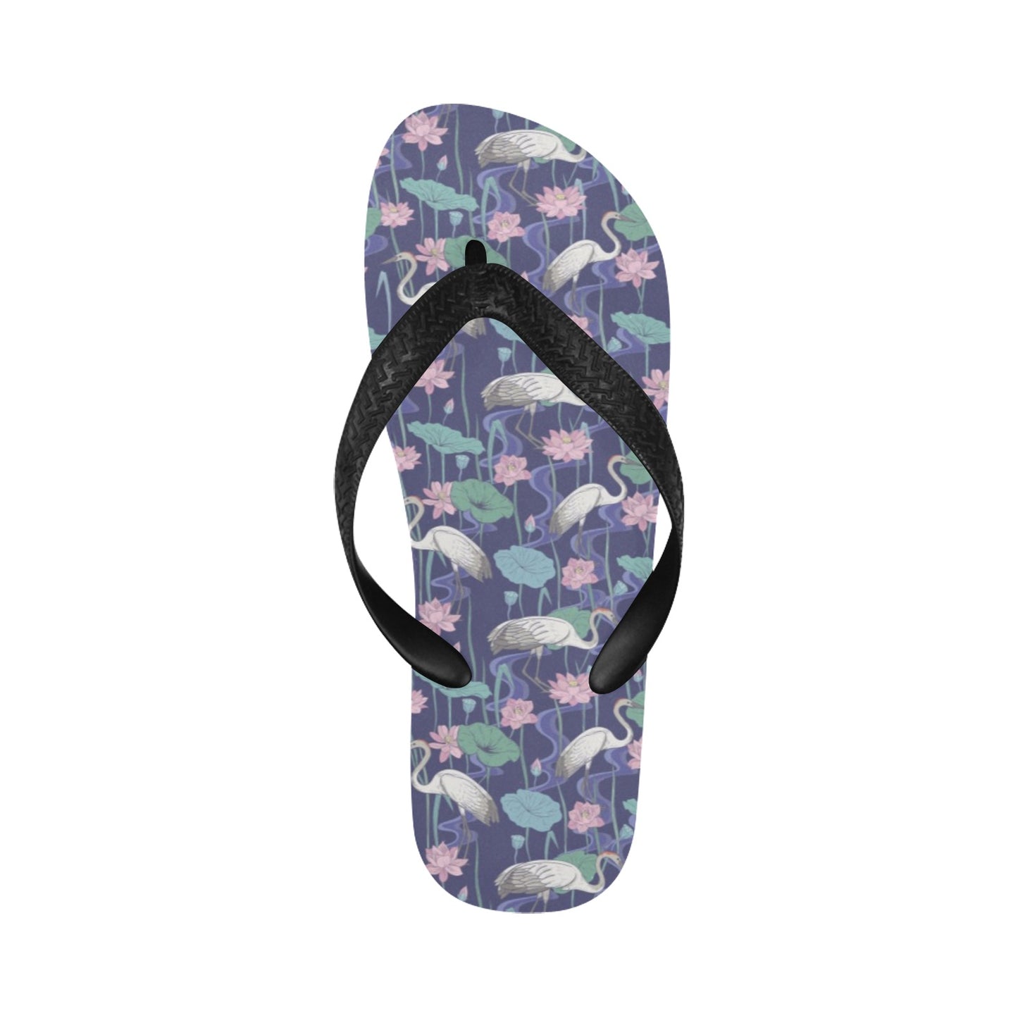 Water Lily Print Design LKS306 Flip Flops