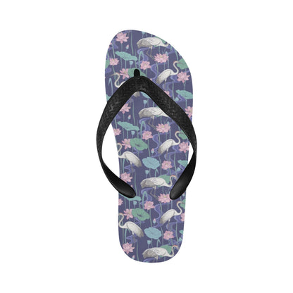 Water Lily Print Design LKS306 Flip Flops
