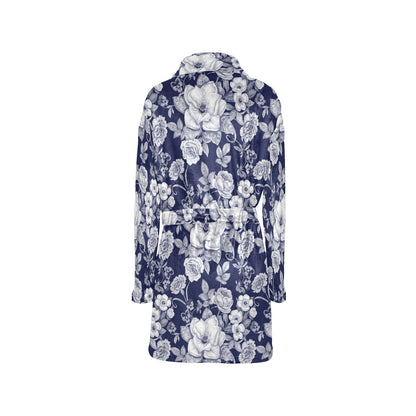 Floral Infrared Pattern Women's Fleece Robe