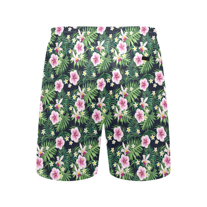 Hibiscus Tropical Print Design LKS309 Men's Swim Trunks Beach Shorts