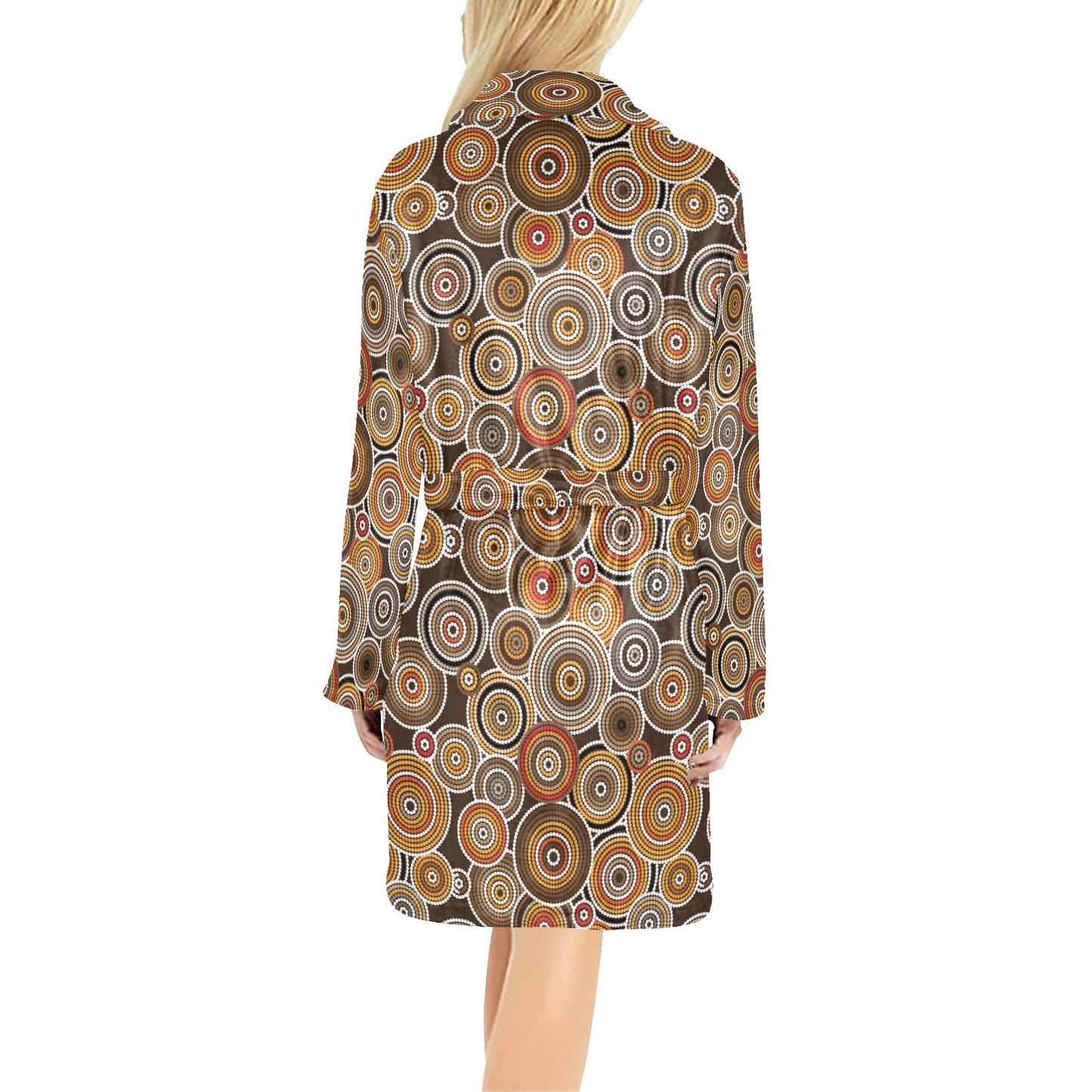 Aboriginal Print Design LKS402 Women's Fleece Robe
