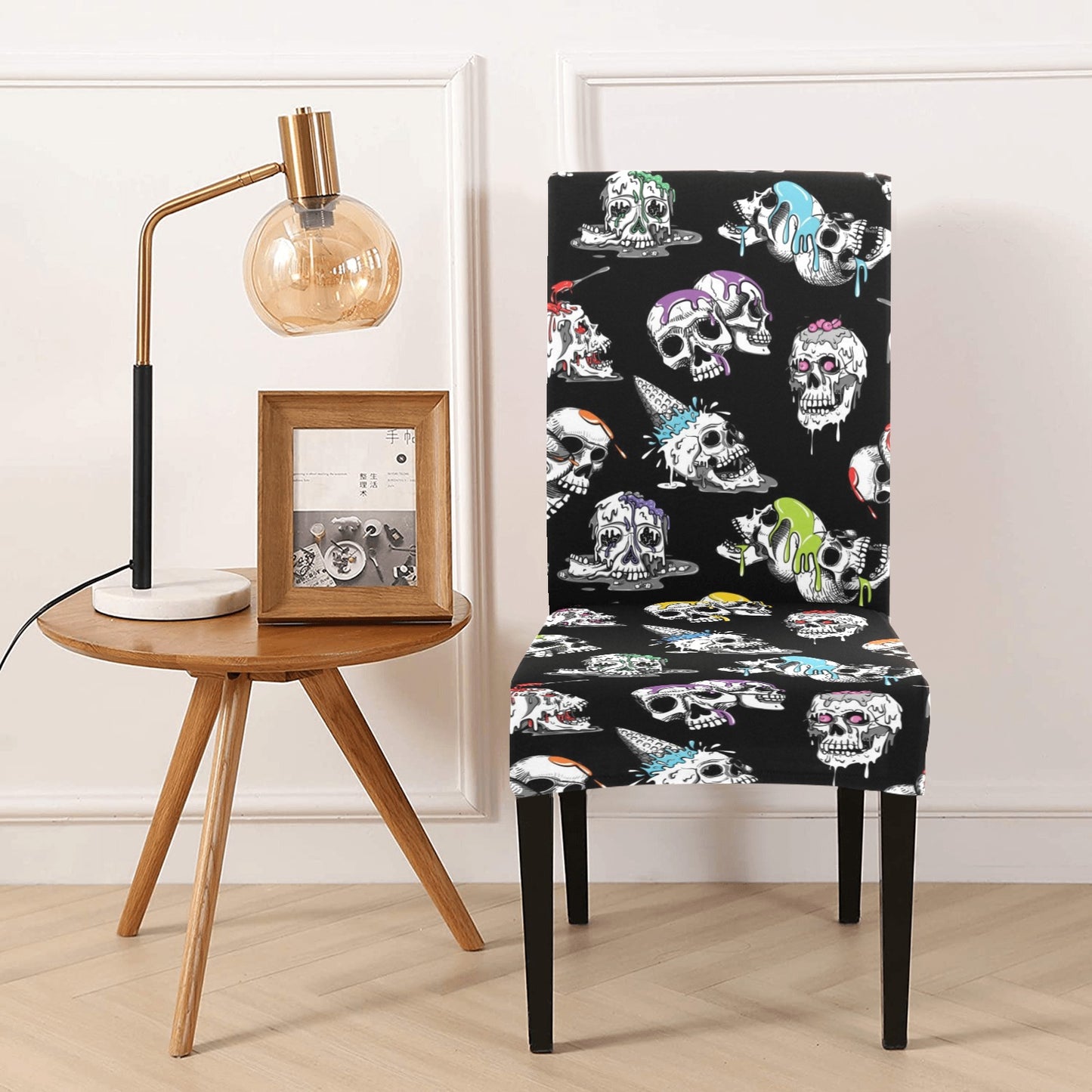 Skull Print Design LKS3013 Dining Chair Slipcover