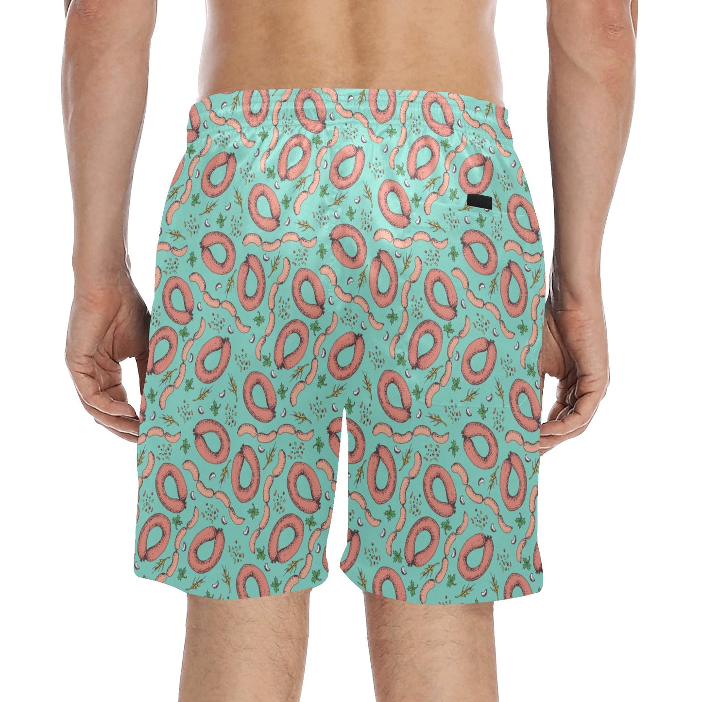 Sausage Print Design LKS303 Men's Swim Trunks Beach Shorts