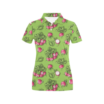 Radish Pattern Print Design A05 Women's Polo Shirt