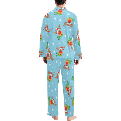Reindeer cute Pattern Print Design 02 Men's Long Pajama Set