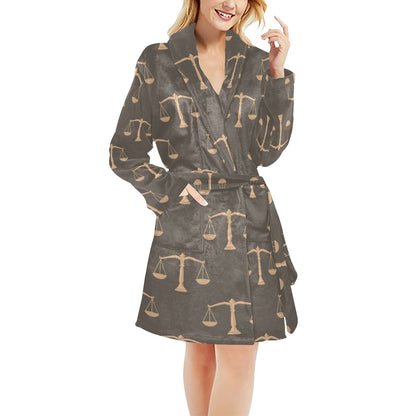 Libra Pattern Print Design 01 Women's Fleece Robe
