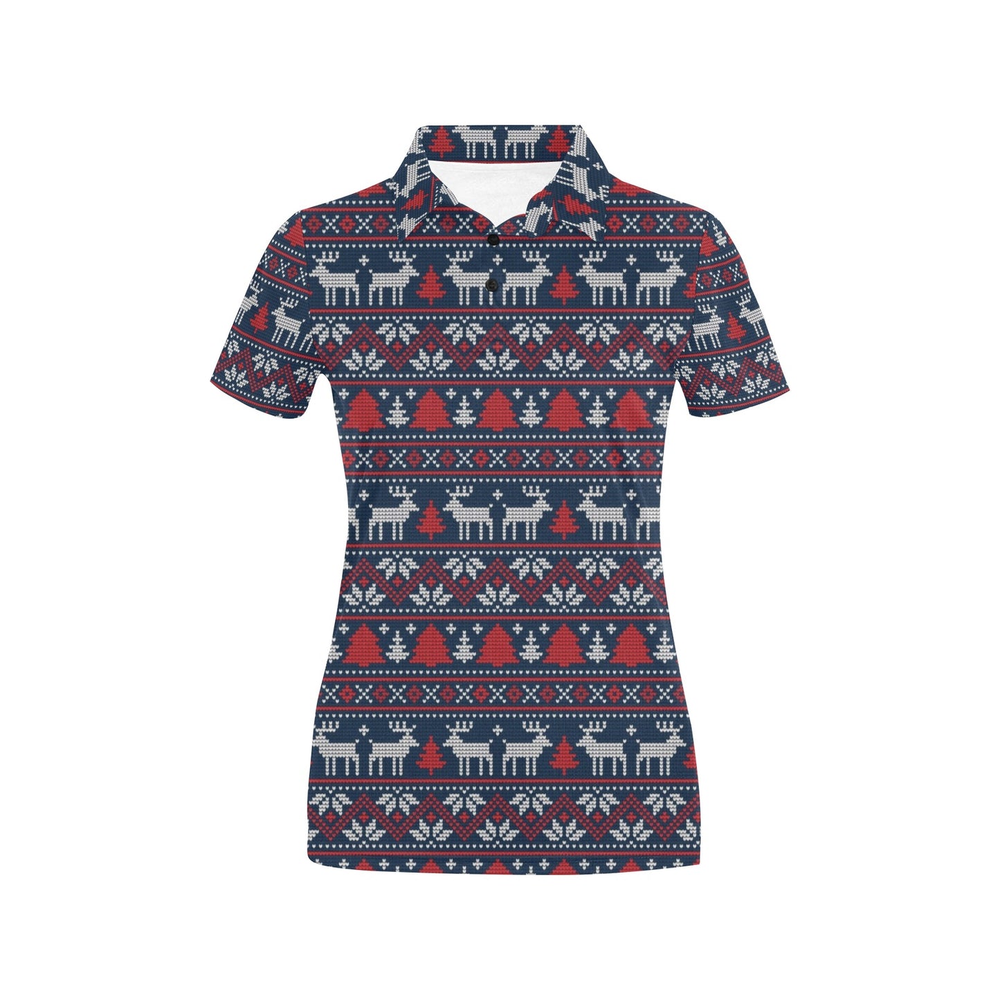 Reindeer Print Design LKS405 Women's Polo Shirt
