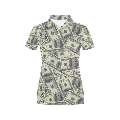 Dollar Pattern Print Design DO02 Women's Polo Shirt