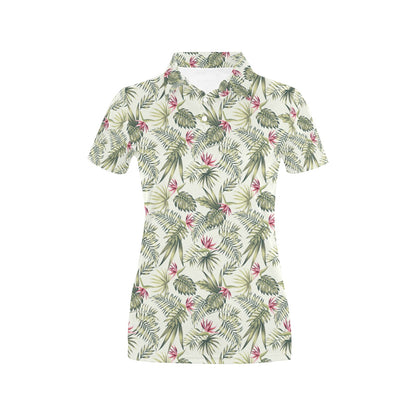 Bird Of Paradise Pattern Print Design 04 Women's Polo Shirt
