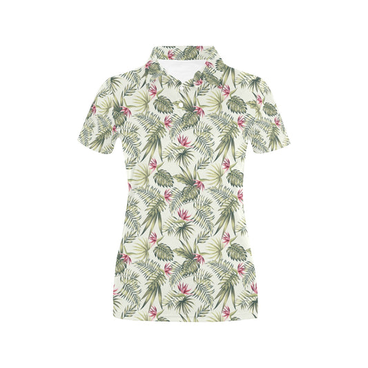 Bird Of Paradise Pattern Print Design 04 Women's Polo Shirt