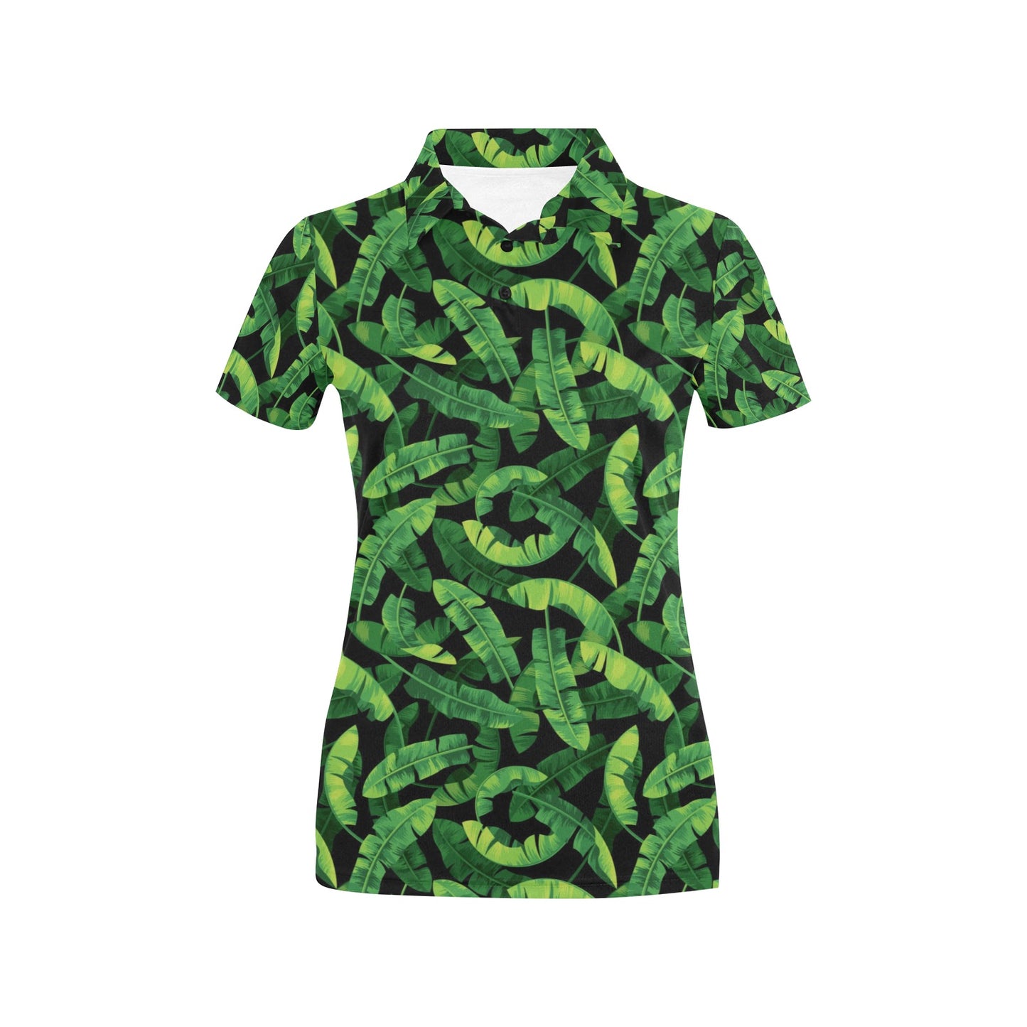 Banana Leaf Pattern Print Design 02 Women's Polo Shirt