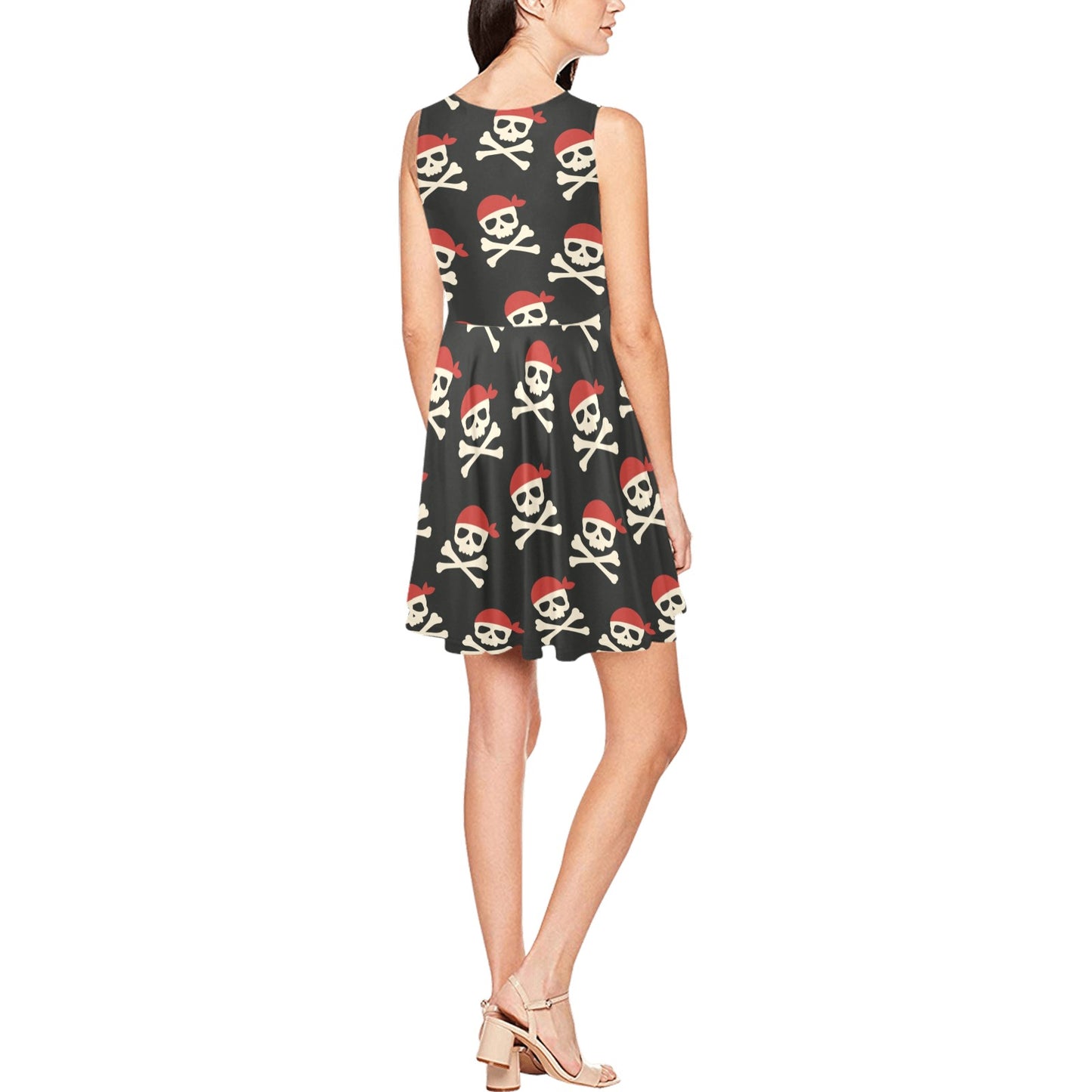 Pirate Pattern Print Design A04 Sleeveless Dress