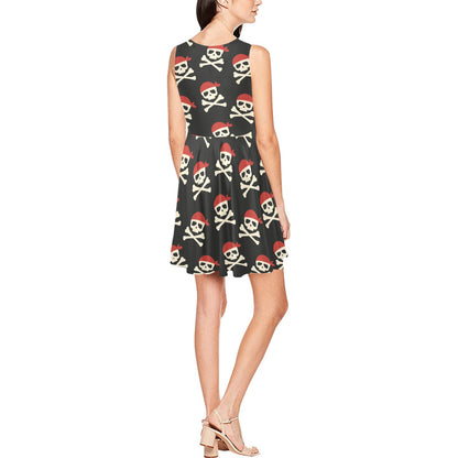 Pirate Pattern Print Design A04 Sleeveless Dress