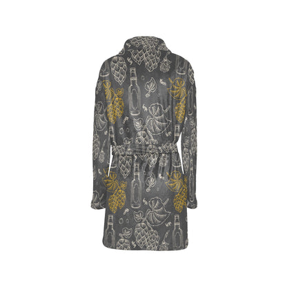Hope Pattern Print Design 01 Women's Fleece Robe