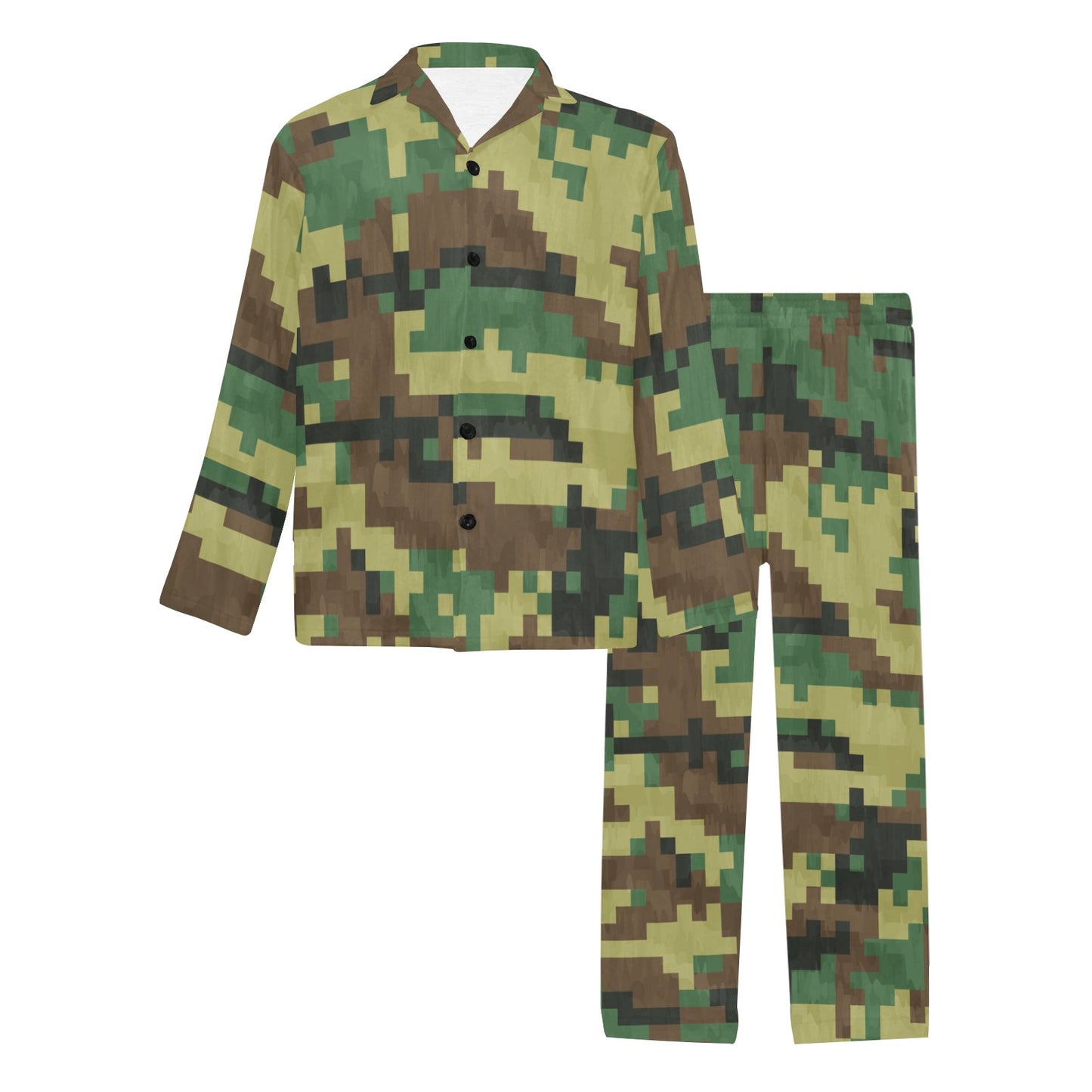 ACU Army Digital Pattern Print Design 02 Men's Long Pajama Set
