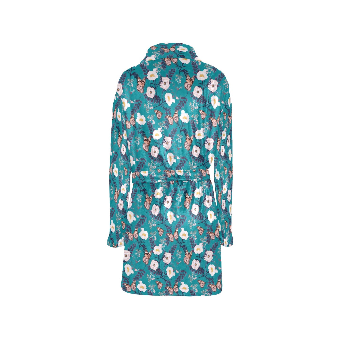 Butterfly Pattern Print Design 012 Women's Fleece Robe