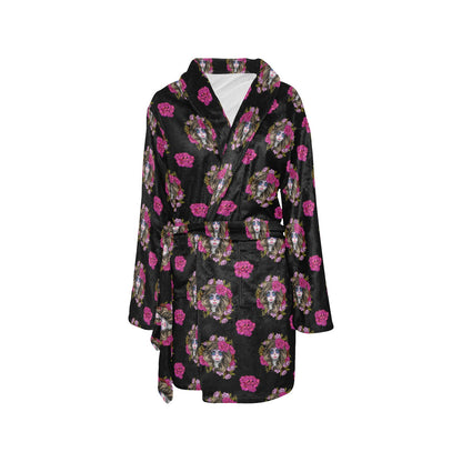 Day of the Dead Makeup Girl Women's Fleece Robe