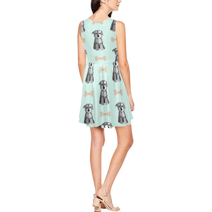 Schnauzers Pattern Print Design A03 Sleeveless Dress