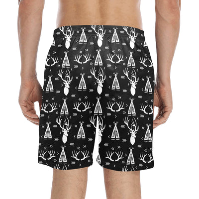 Deer Native Indian Print Pattern Men's Swim Trunks Beach Shorts