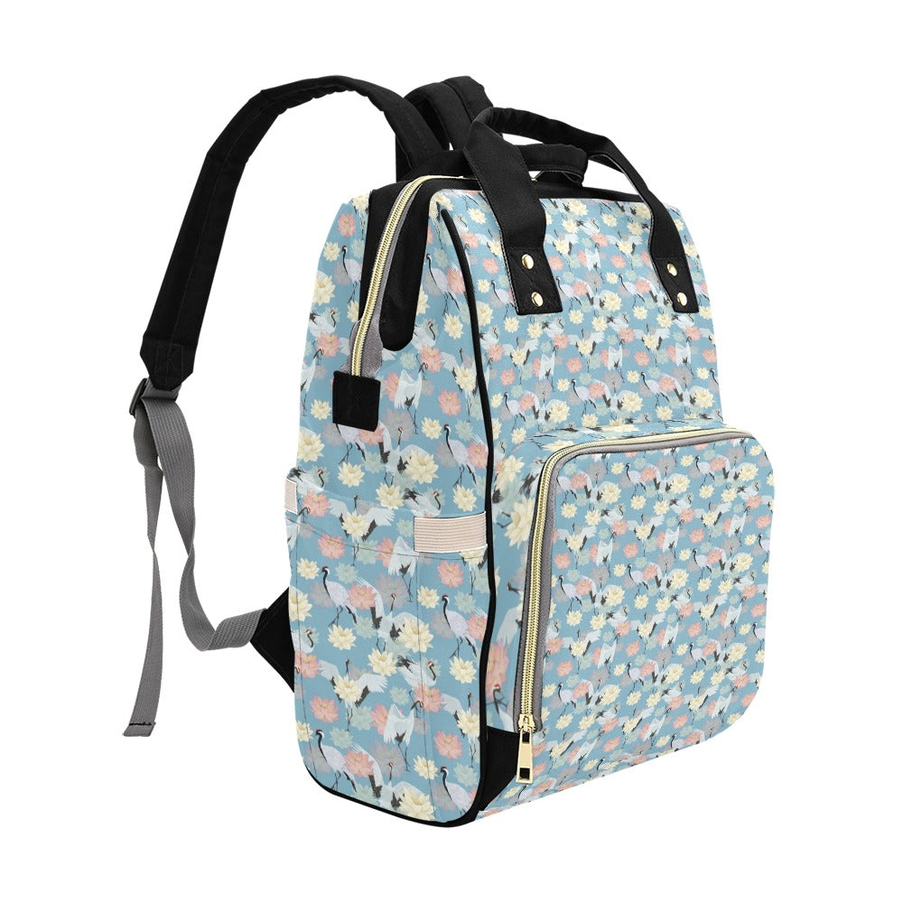 Water Lily Print Design LKS304 Diaper Bag Backpack