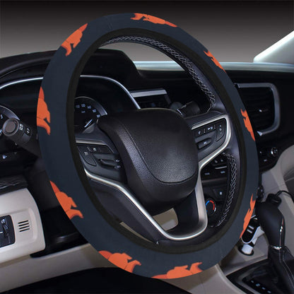 Squirrel Print Design LKS306 Steering Wheel Cover with Elastic Edge