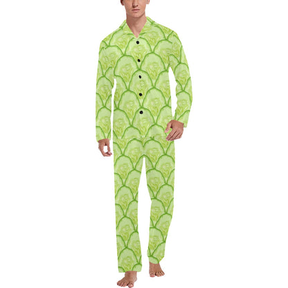 Cucumber Pattern Print Design CC04 Men's Long Pajama Set