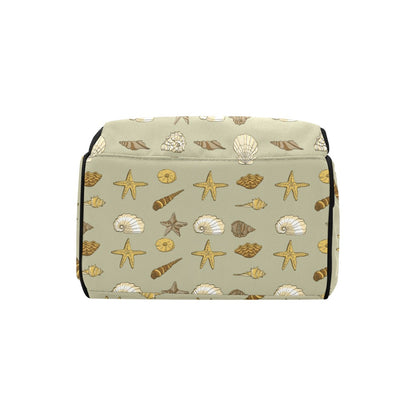 Seashell Beach Print Design LKS303 Diaper Bag Backpack
