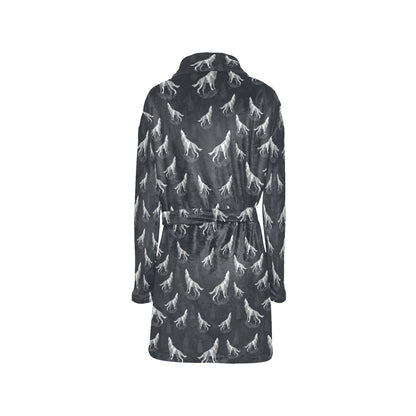 Wolf Print Design LKS303 Women's Fleece Robe