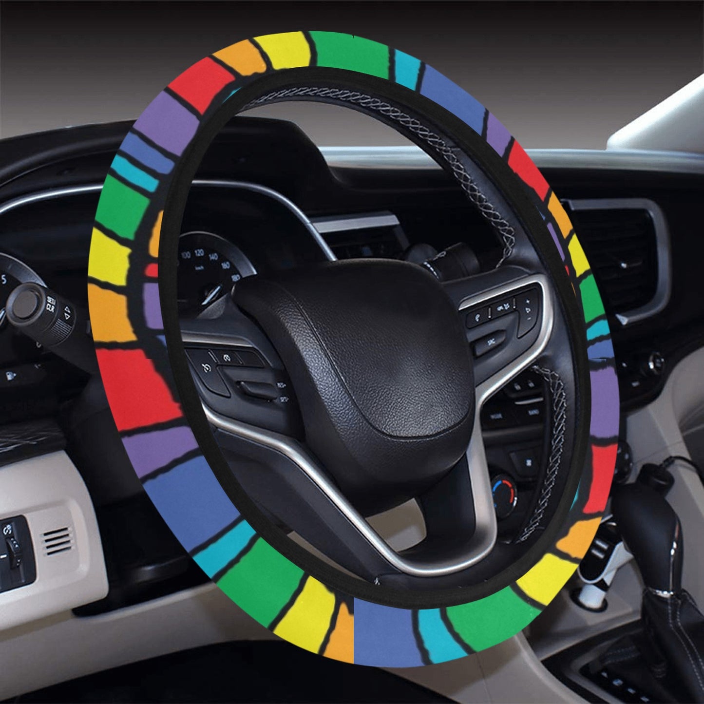 Piano Print Design LKS402 Steering Wheel Cover with Elastic Edge