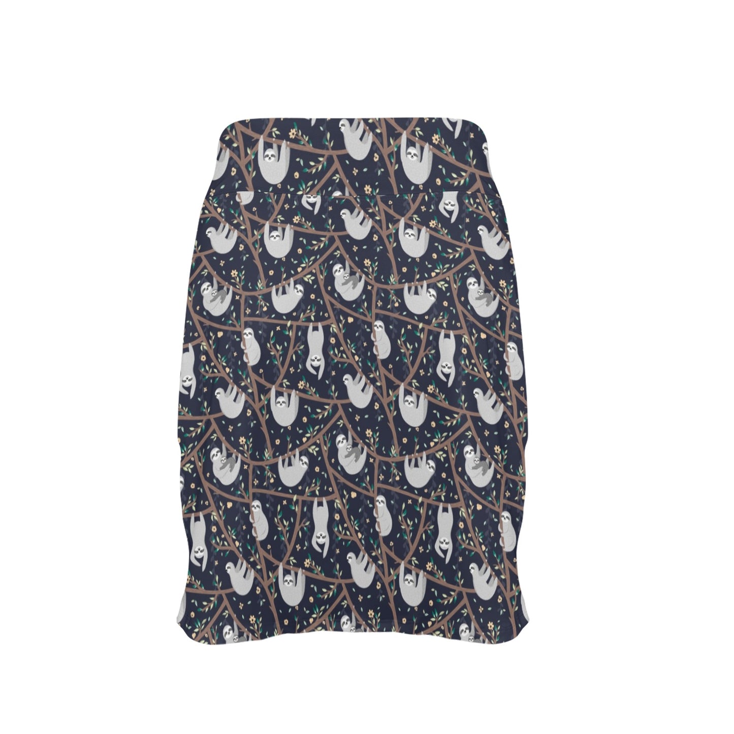 Sloth Happy Design Themed Print 17" Golf & Pickleball Skort with Pockets