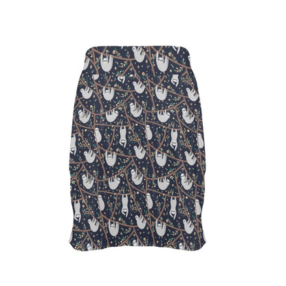 Sloth Happy Design Themed Print 17" Golf & Pickleball Skort with Pockets