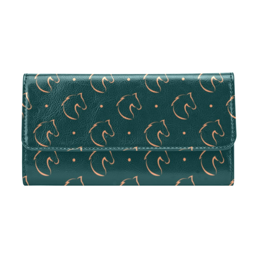 Horse Head Print Design LKS302 Women's Trifold Wallet