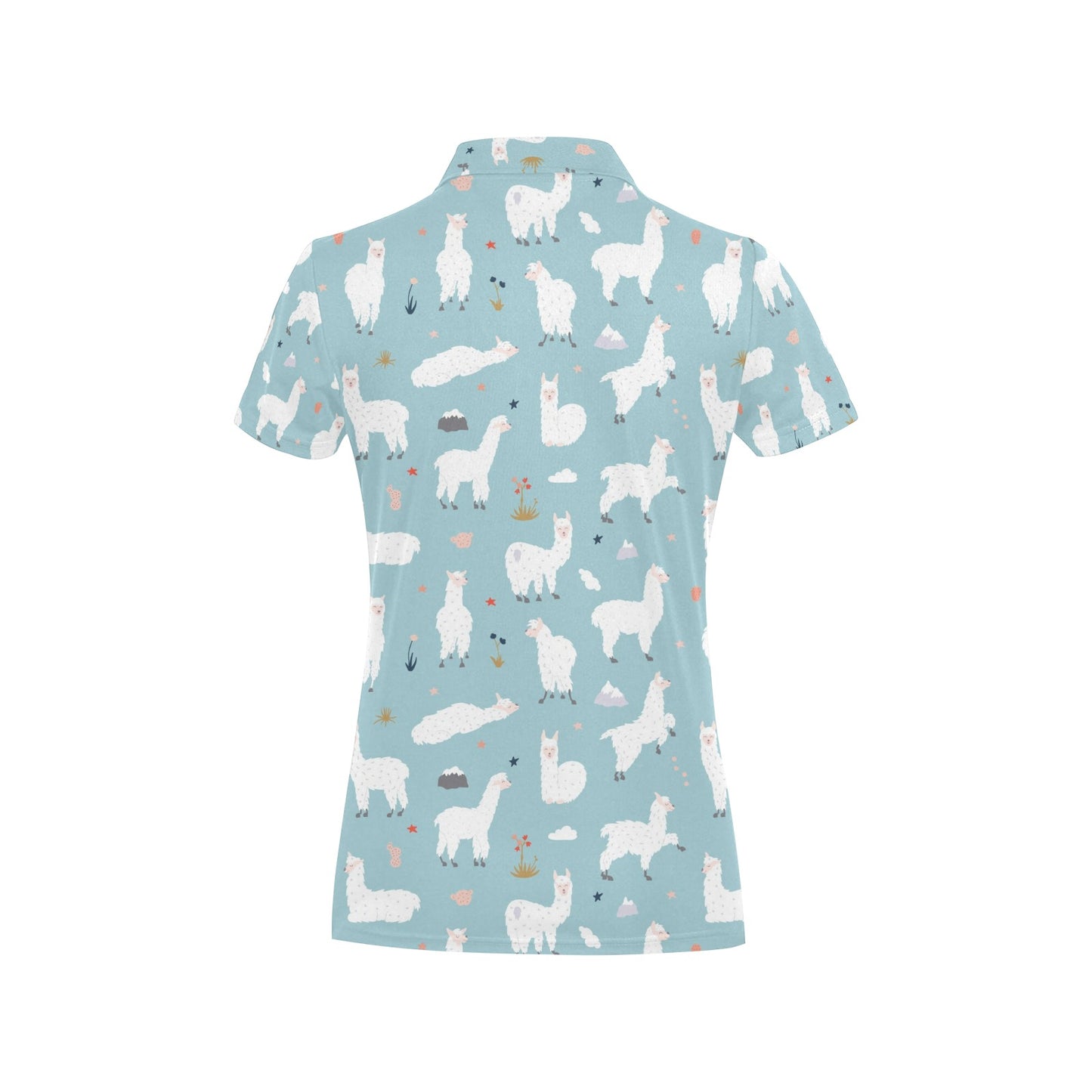 Alpaca Pattern Print Design 02 Women's Polo Shirt