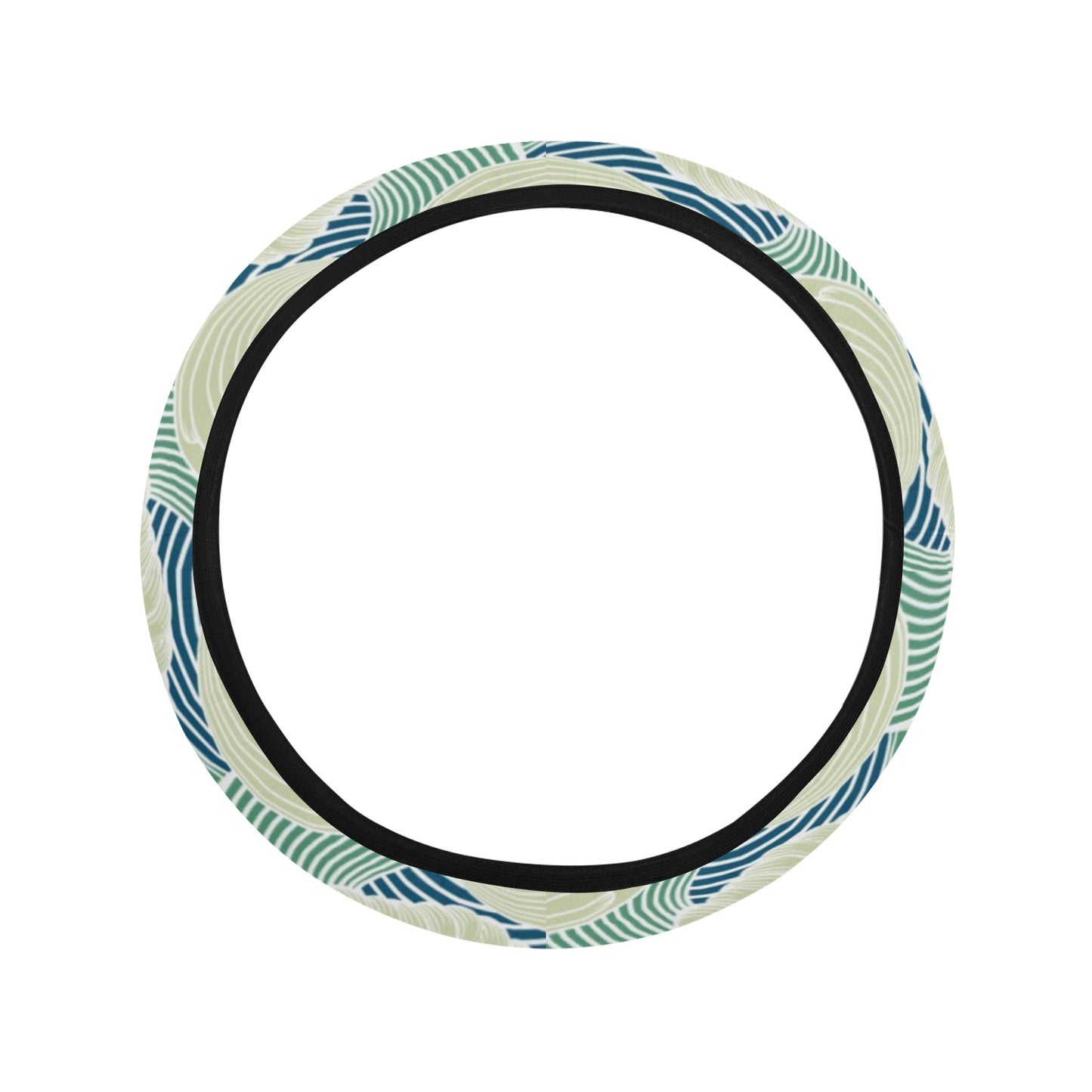Wave Japan Style Print Design LKS302 Steering Wheel Cover with Elastic Edge