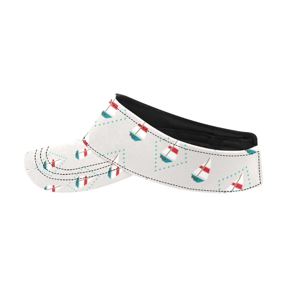 Sailboat Print Design LKS301 Unisex Sun Visor