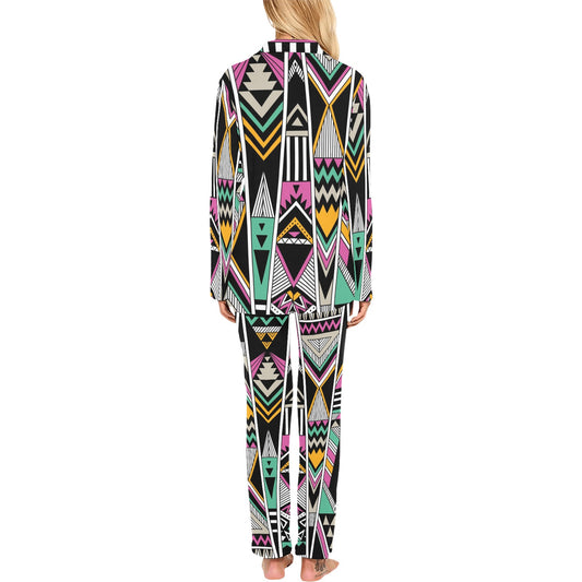 Tribal Aztec Triangle Women's Long Pajama Set