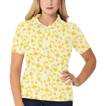 Childhood cancer Pattern Print Design 01 Women's Polo Shirt
