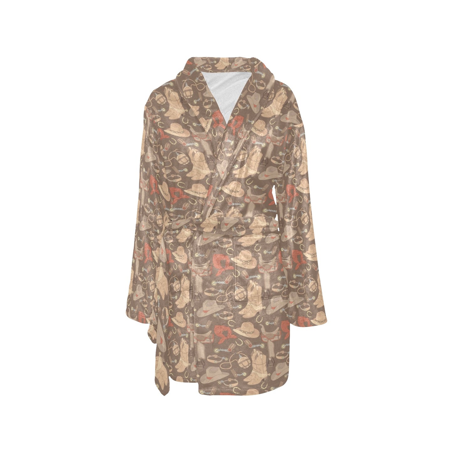 Cowboy Pattern Print Design 02 Women's Fleece Robe
