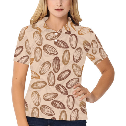 Almond Pattern Print Design 02 Women's Polo Shirt