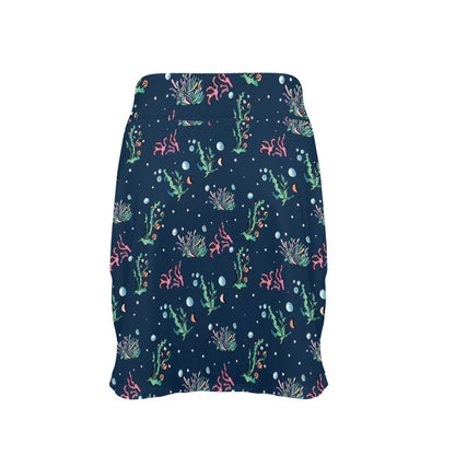 Seaweed Print Design LKS306 17" Golf & Pickleball Skort with Pockets