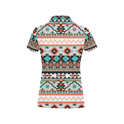 Tribal Aztec Indians pattern Women's Polo Shirt
