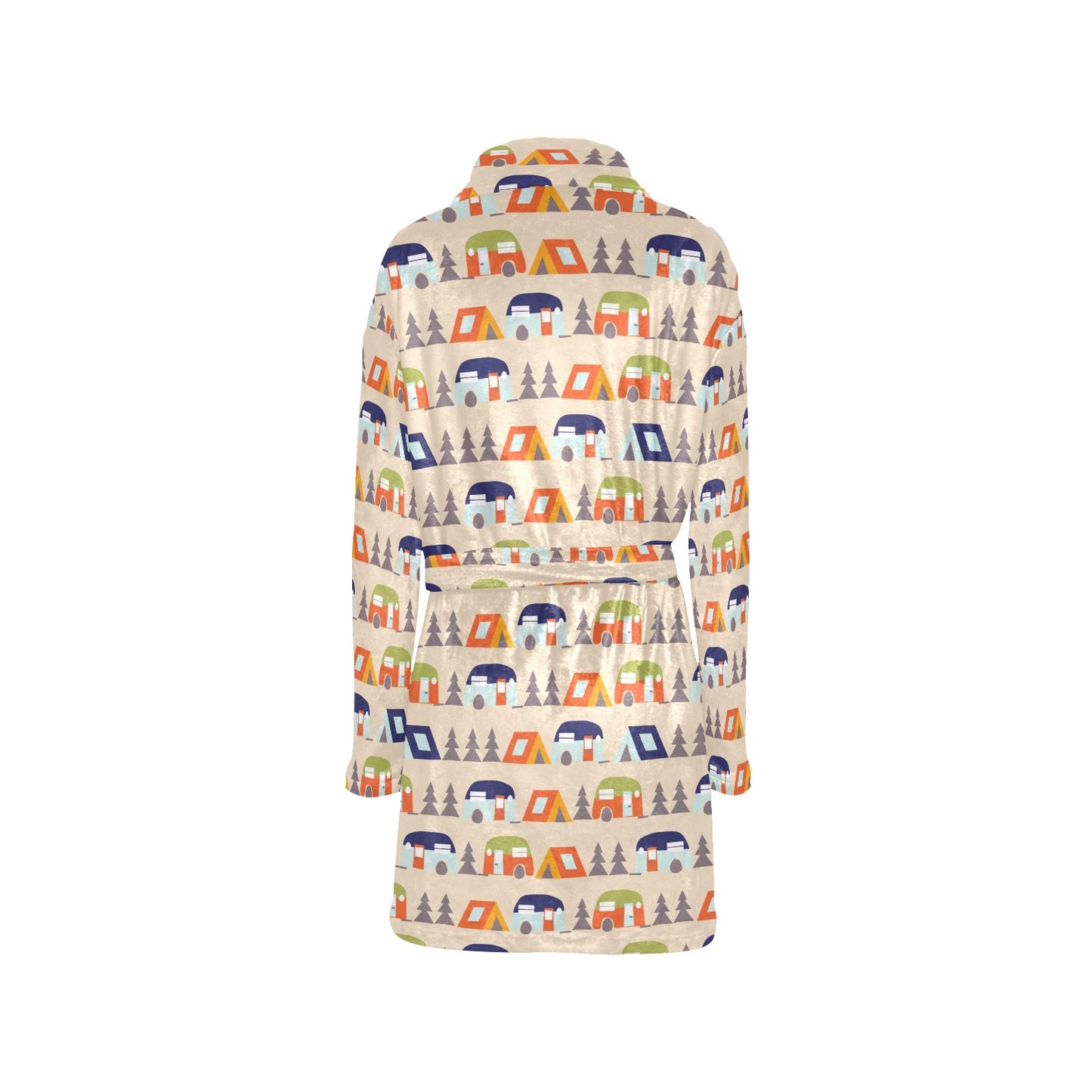 Camper Tent Pattern Print Design 03 Women's Fleece Robe