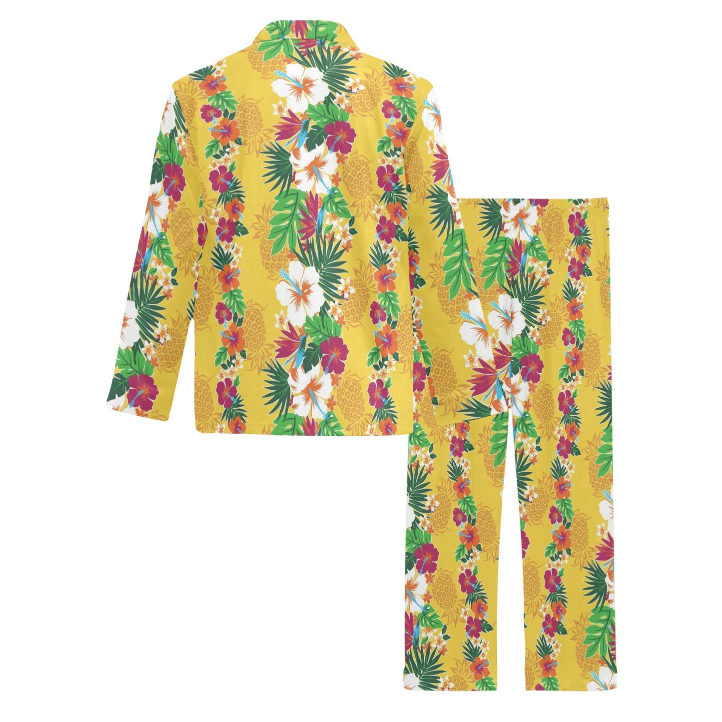 Hawaiian Themed Pattern Print Design H09 Men's Long Pajama Set