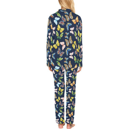 Butterfly Beautiful Print Pattern Women's Long Pajama Set