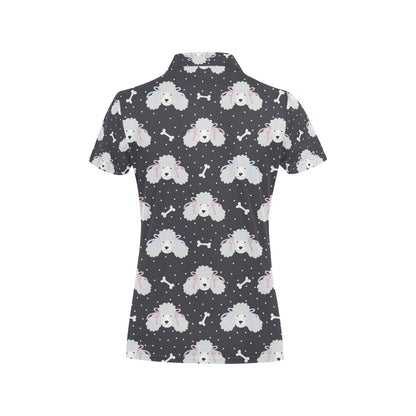Poodle Pattern Print Design A03 Women's Polo Shirt