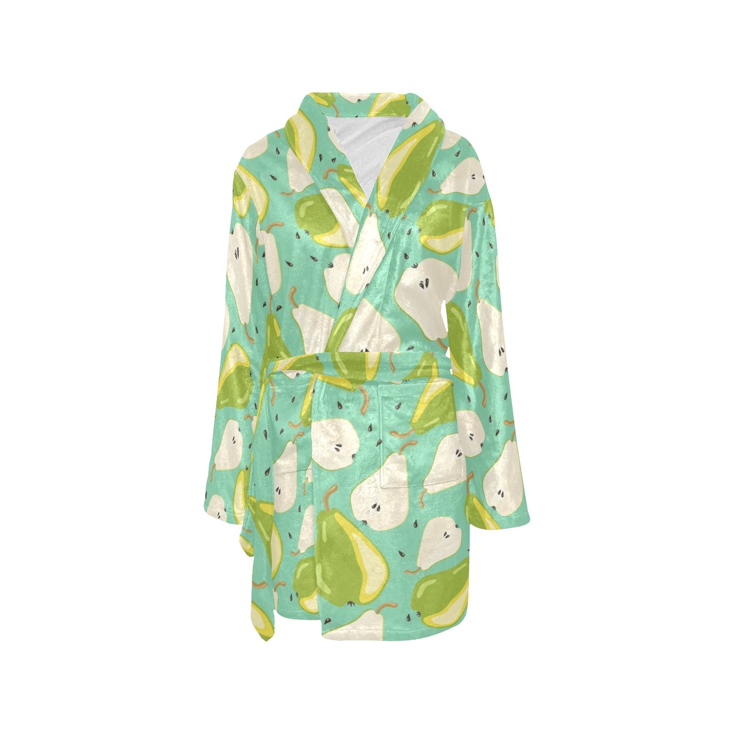 Pear Pattern Print Design PE04 Women's Fleece Robe