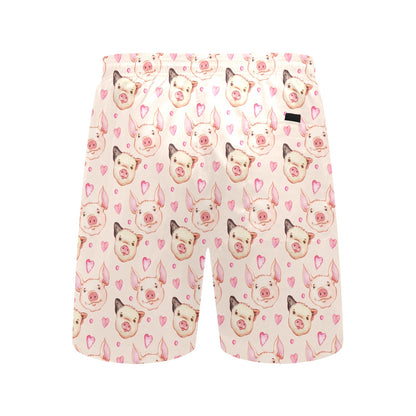 Pig Print Design LKS406 Men's Swim Trunks Beach Shorts