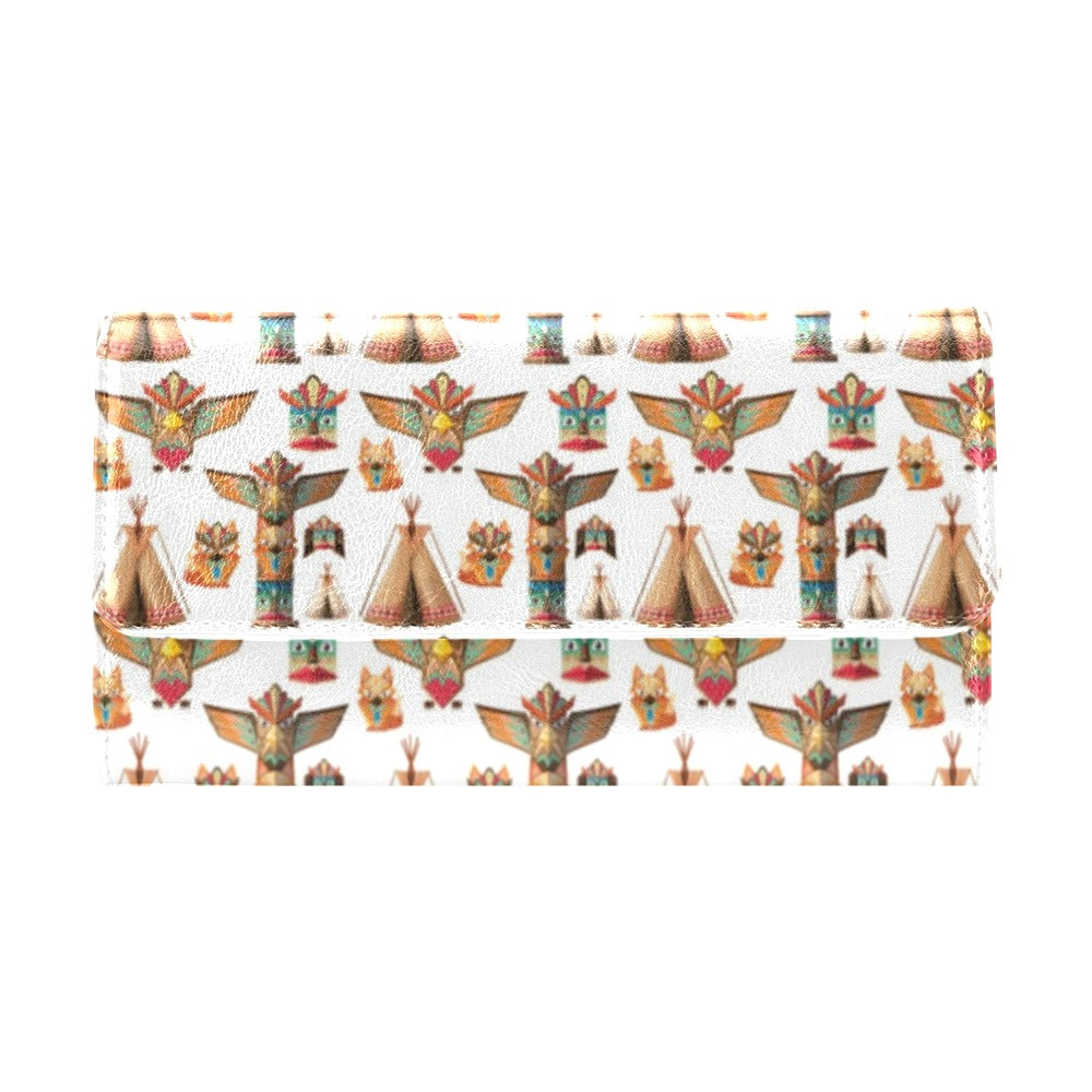 Totem Native Print Design LKS303 Women's Trifold Wallet